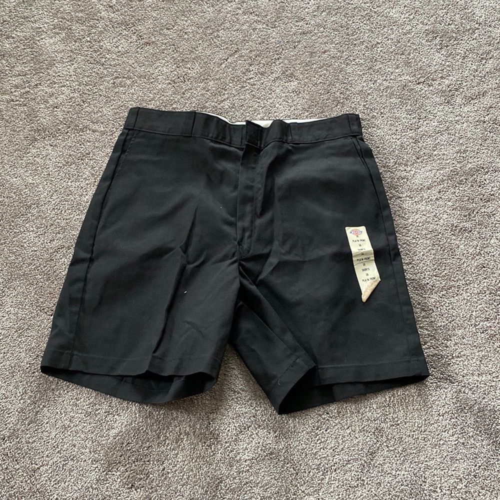 Dickies Black Flat Front Work Shorts Durable Uniform Casual SIZE 38 Classic Fit